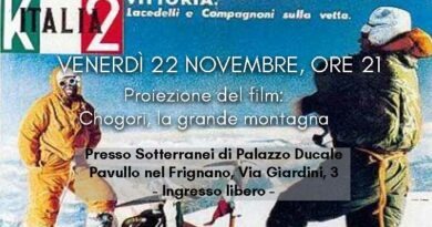 Proiezione del film:Chogori, la grande montagna